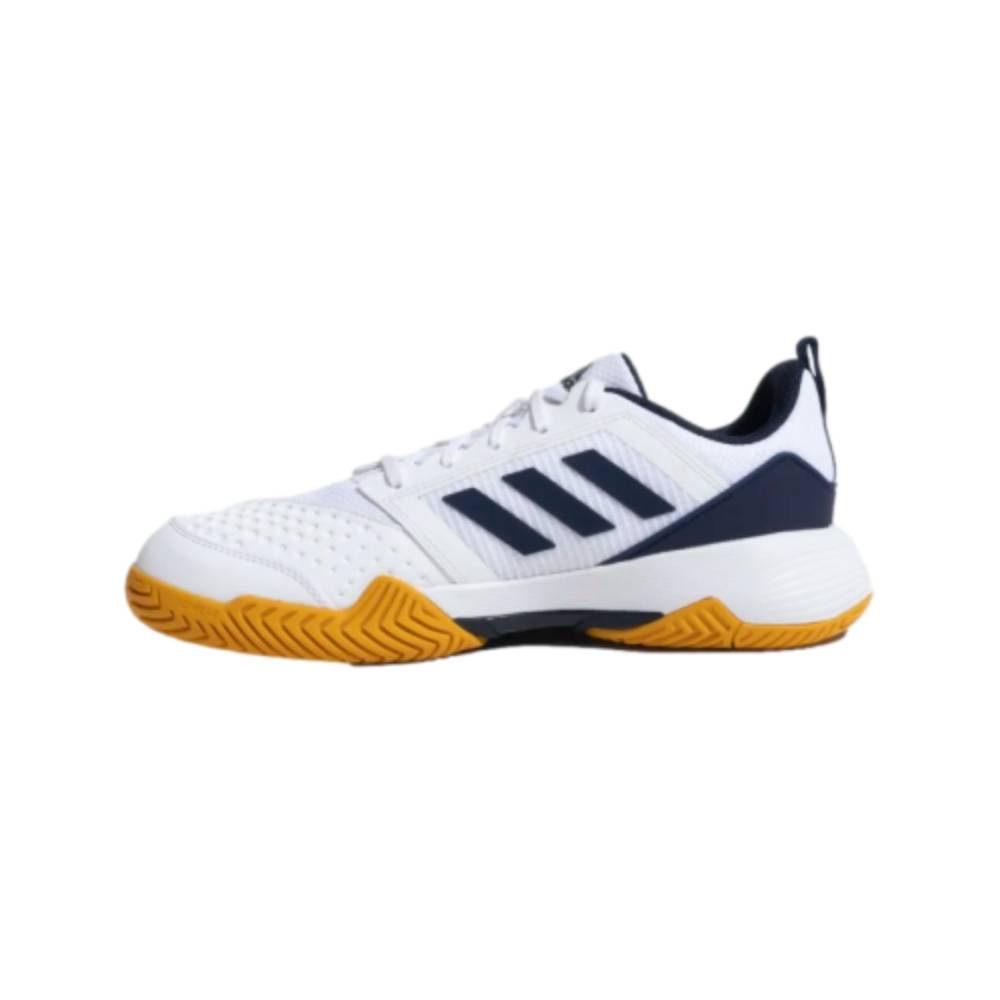 Adidas Men's Stin TNS 23 Tennis Shoe (Cloud White/Navy/Active Gold)