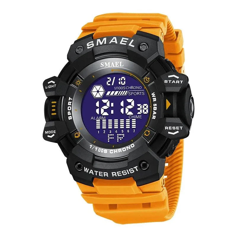 AMSW8050 Men's Simple Watch: Rugged Sport Elegance with LED Digital Precision