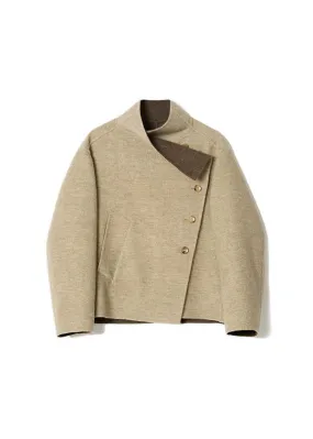 Asymmetric Wool Jacket - Beige