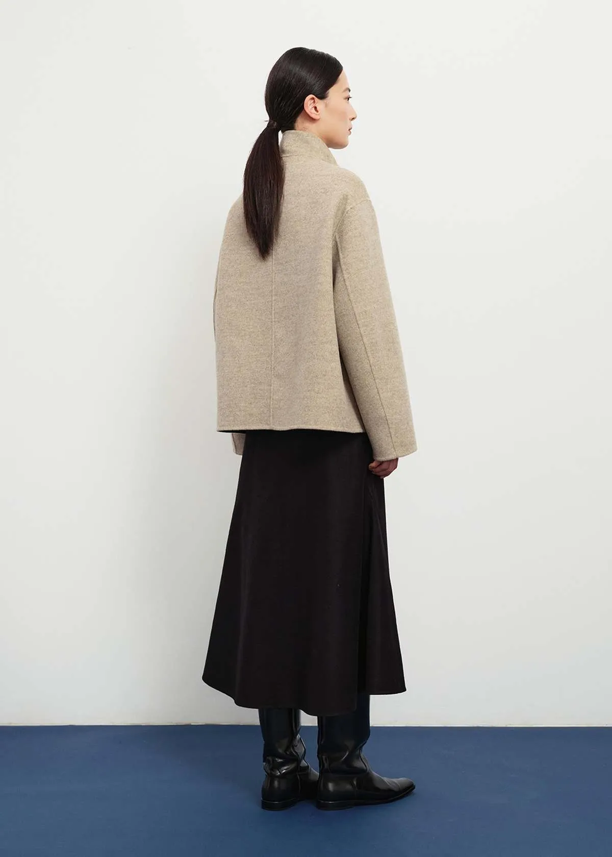 Asymmetric Wool Jacket - Beige