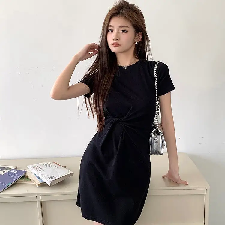 Black Twist Waist Dress