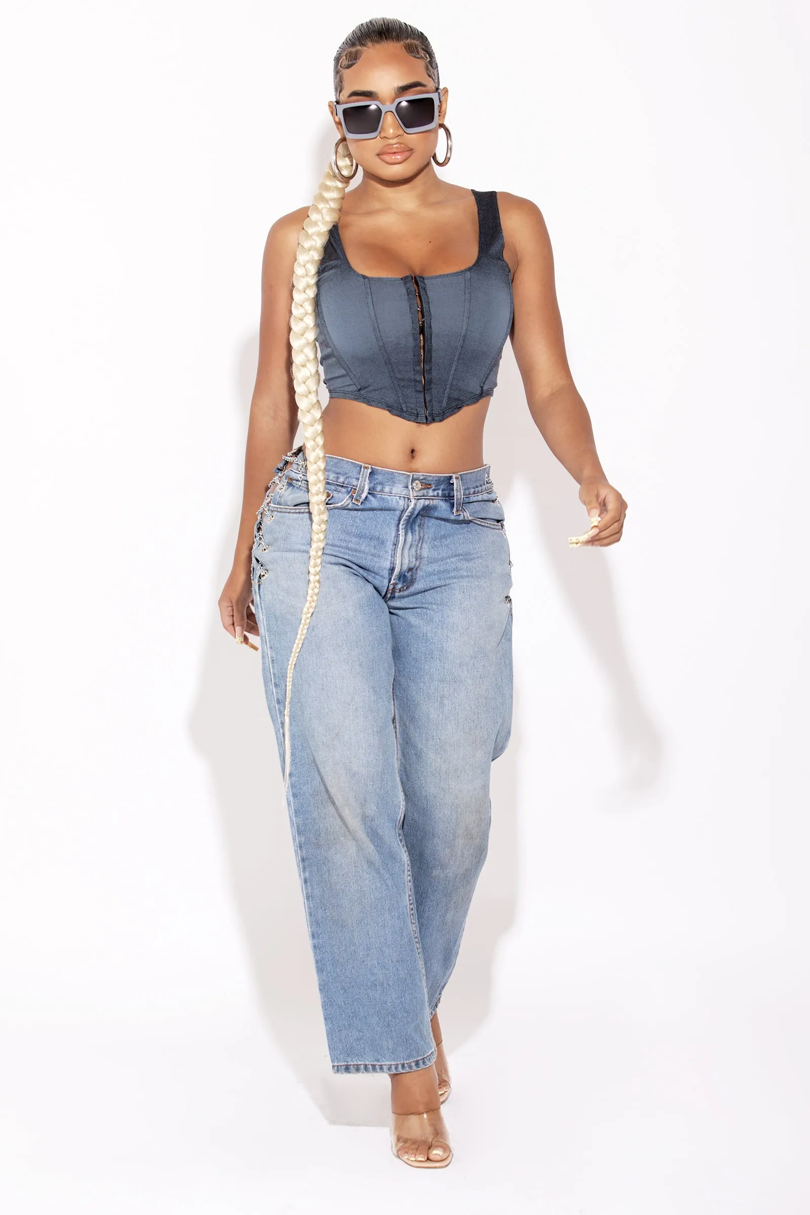 Blue Denim Corset