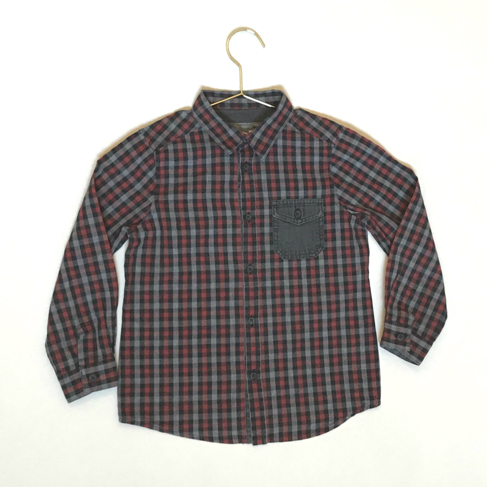 Bonpoint Check Shirt With Contrast Pocket: 4 Years