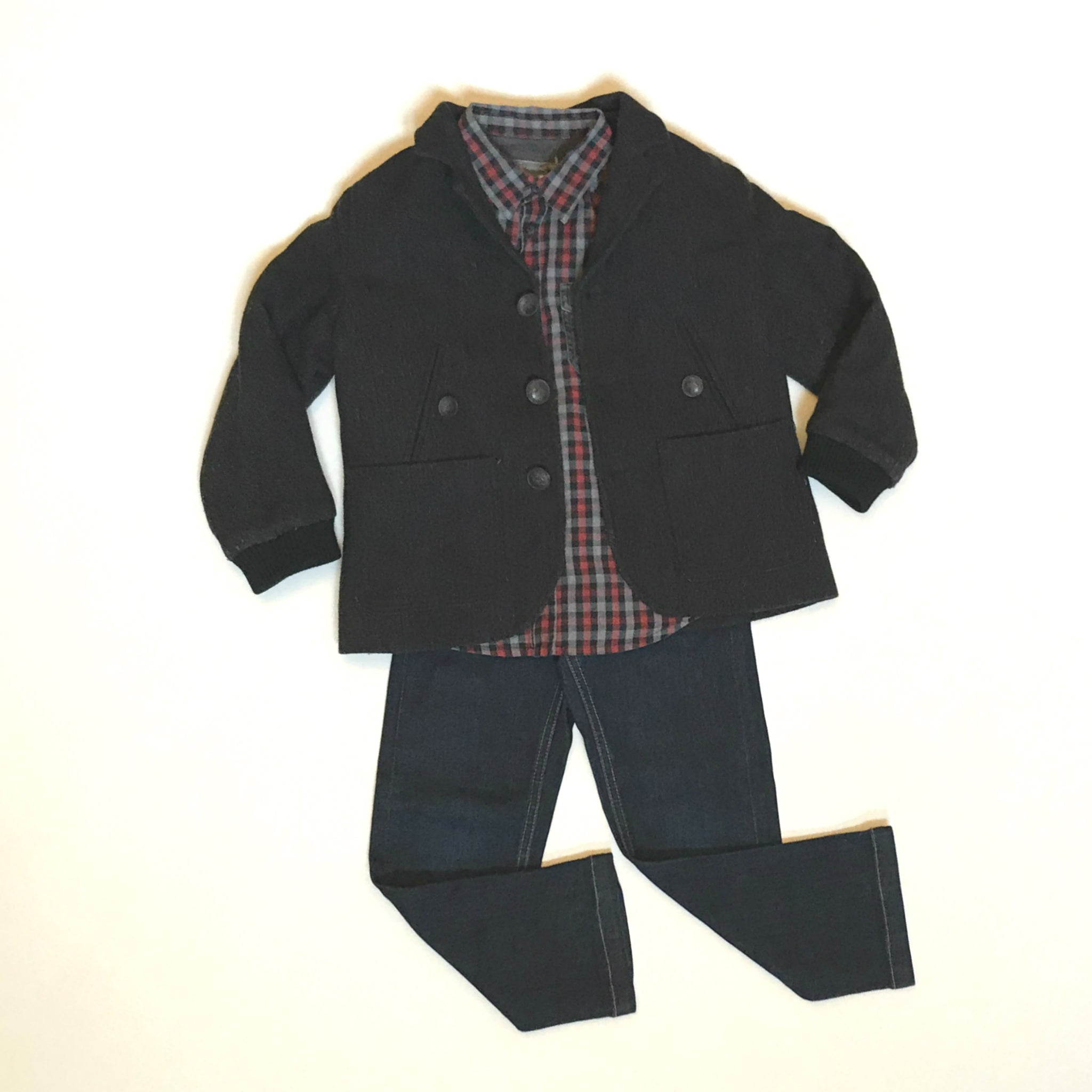 Bonpoint Check Shirt With Contrast Pocket: 4 Years