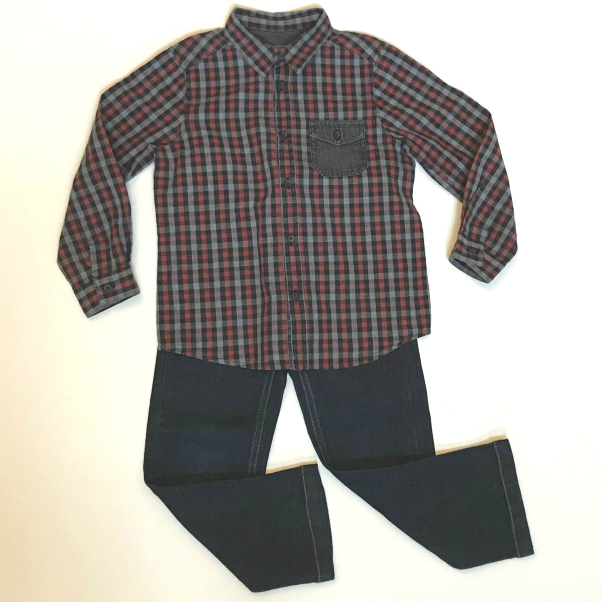 Bonpoint Check Shirt With Contrast Pocket: 4 Years