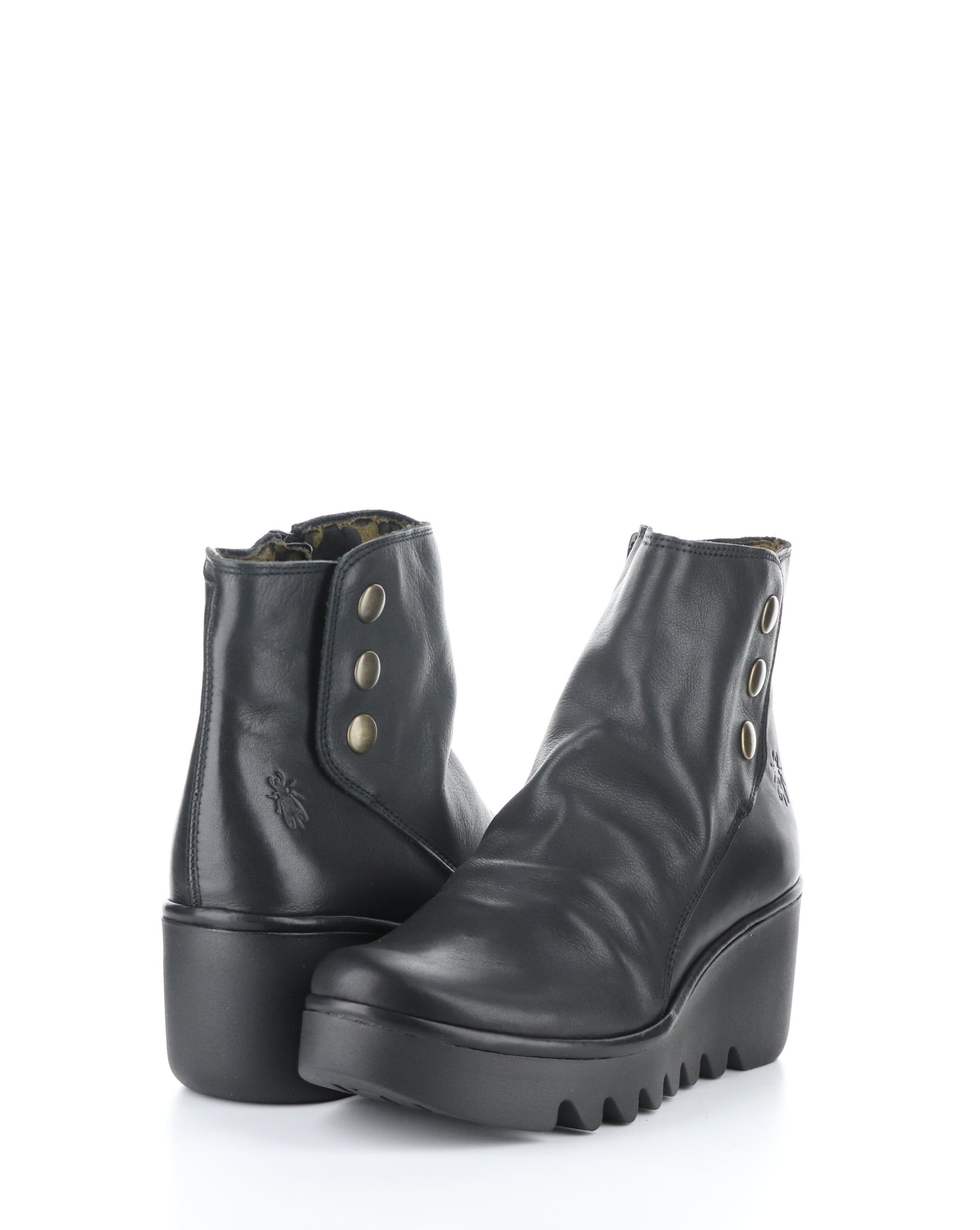 BROM344FLY 008 BLACK Round Toe Boots