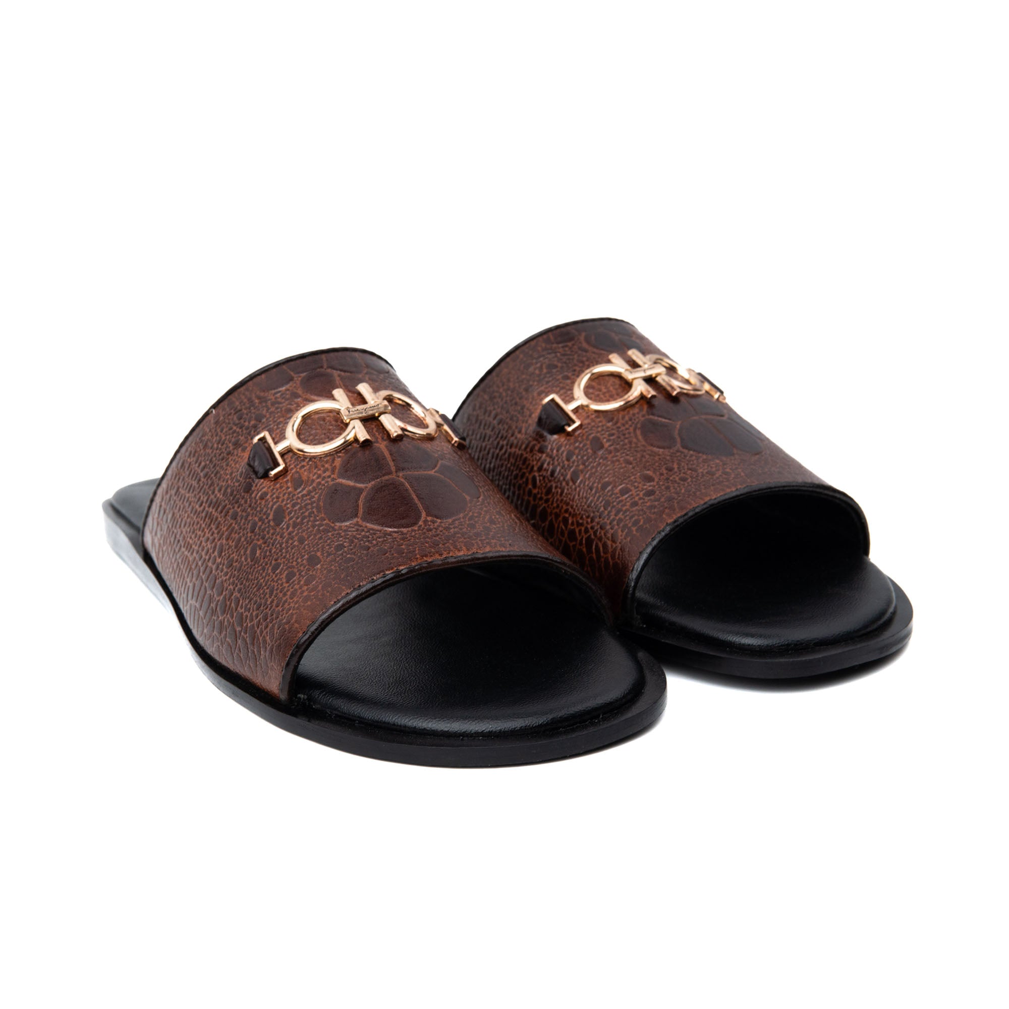 Buckled Premium Leather Slippers