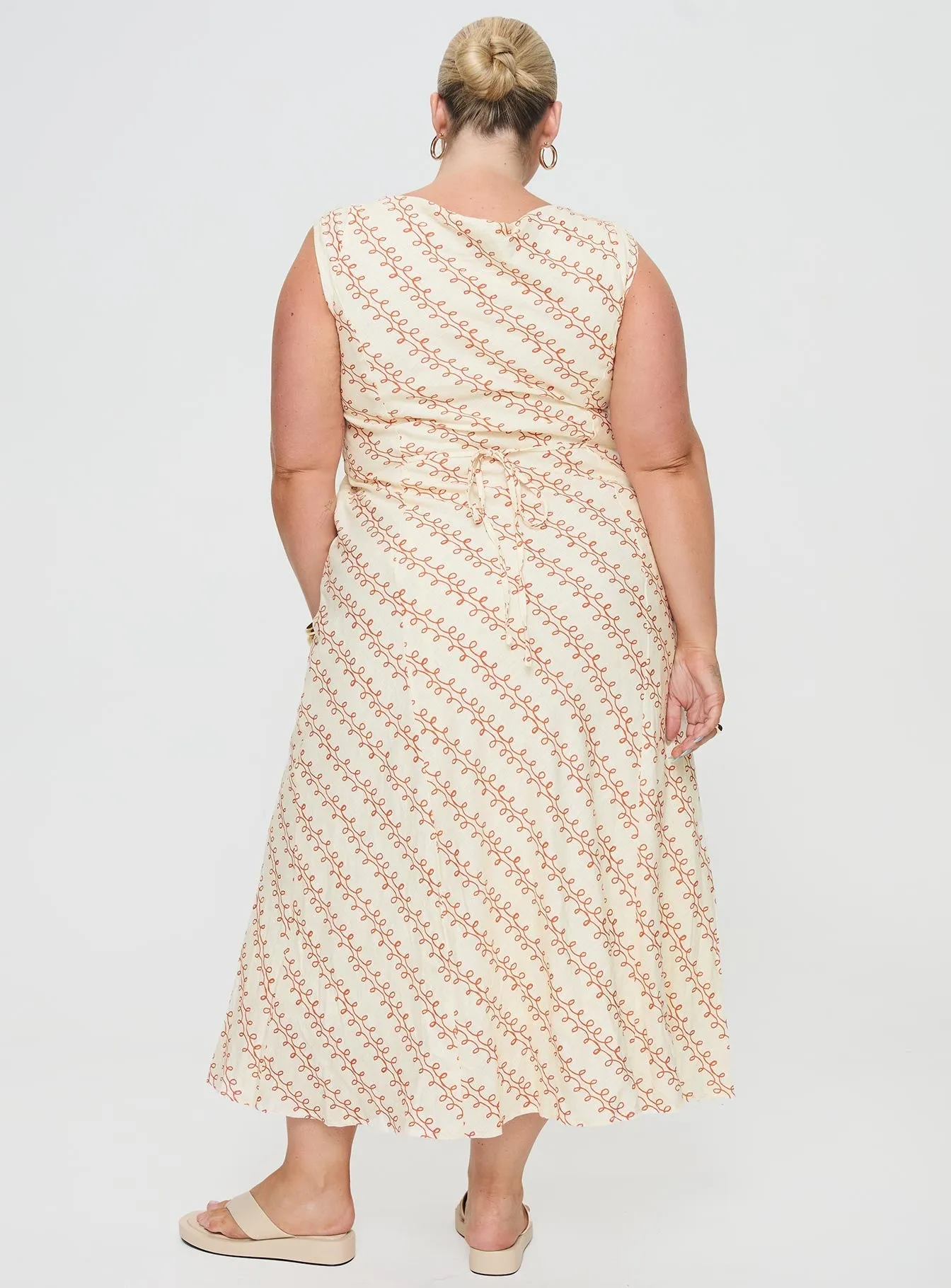 Chosen Girl Linen Blend Maxi Dress Multi Curve