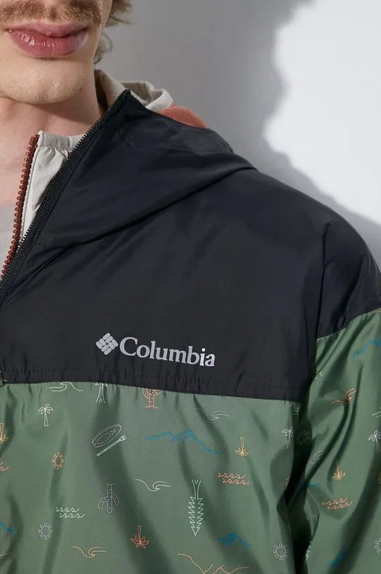 Columbia windbreaker Flash Challenger green color