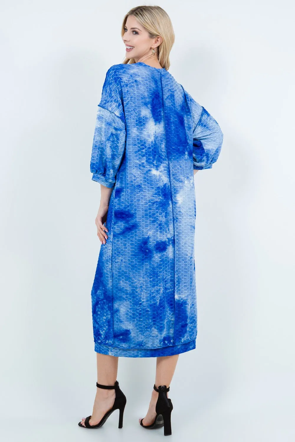 Comfy & Cute Tie Dye Dress- Pink, Blue or Midnight