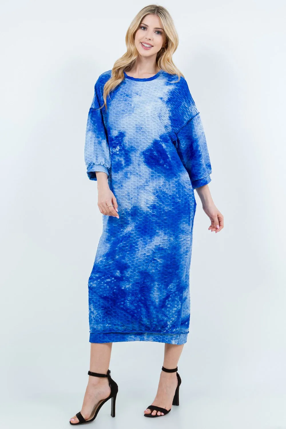 Comfy & Cute Tie Dye Dress- Pink, Blue or Midnight