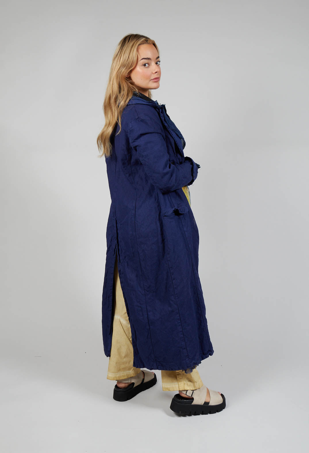 Contrast Lining Coat in Enzian