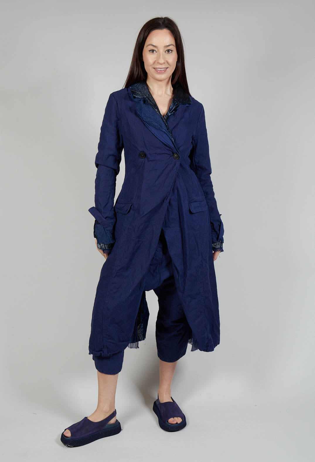 Contrast Lining Coat in Enzian