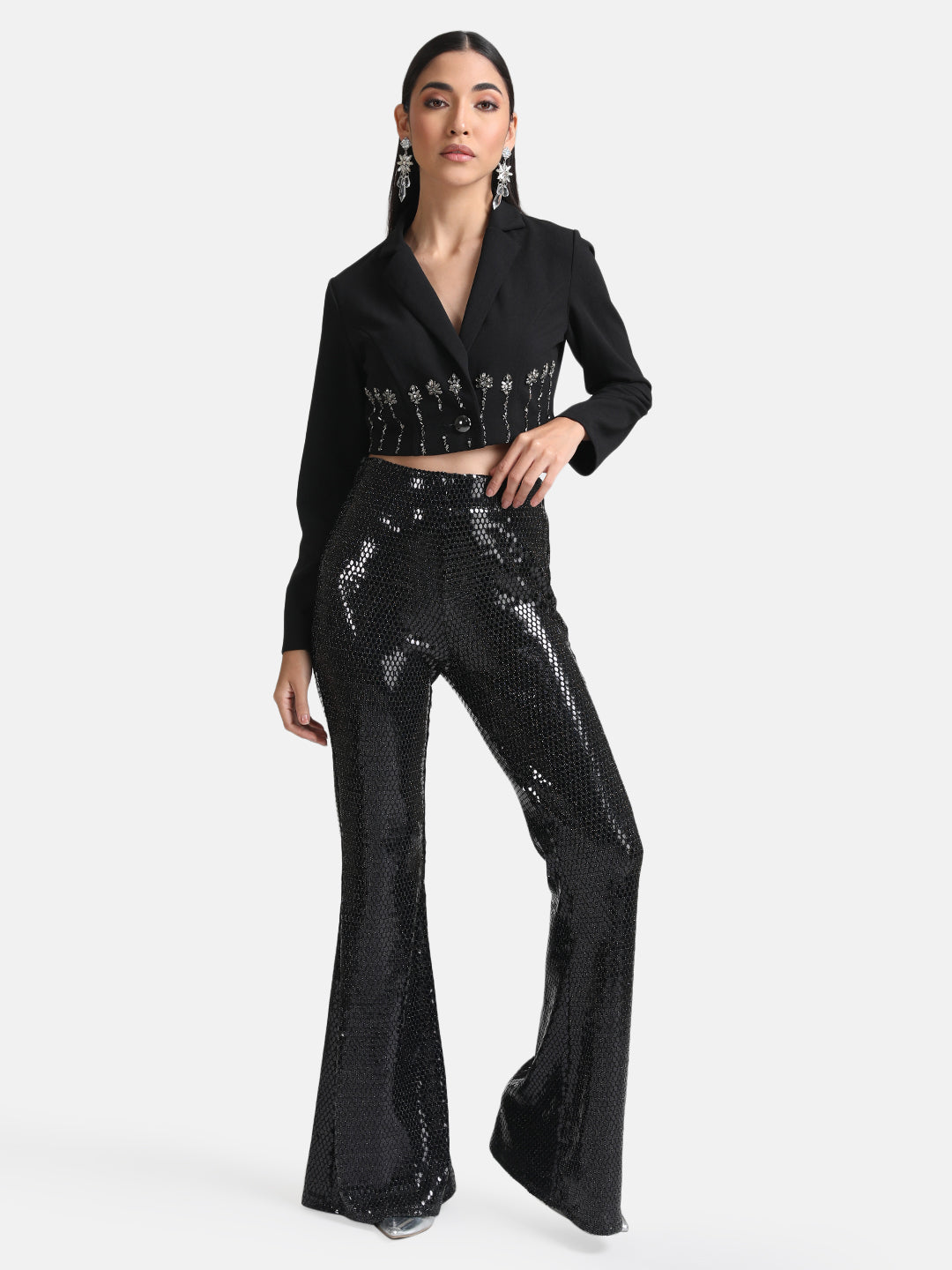 Cropped Jacket With Embellishment