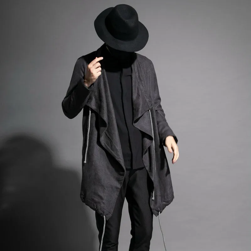 Dark Personality Autumn Men's Long Coat Cloak Captain Windbreaker Jacket Male Trench Coat Men Mens Gothic Fashion Steampunk 2018