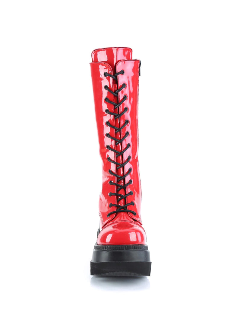 DEMONIA SHAKER-72 BOOTS - RED PATENT  PRE ORDER 