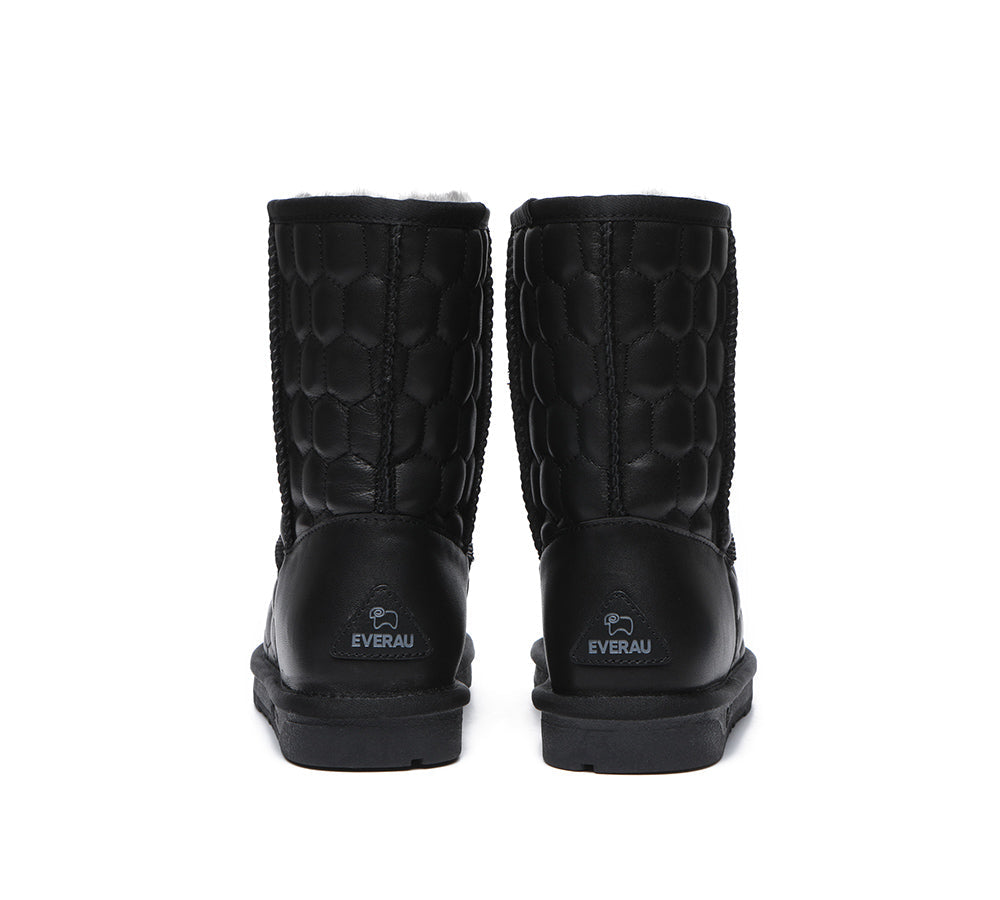 EVERAU Nappa Sheepskin Short Boots Women Howey