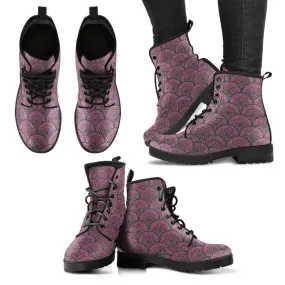 Floral Mandala Women's Leather Boots