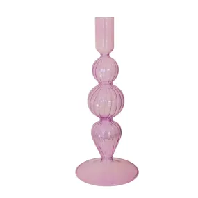 Glass Candlestick Lilac