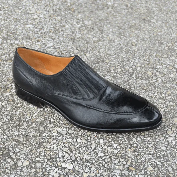 Gravati Rossi Calfskin Slip On Shoes in Black