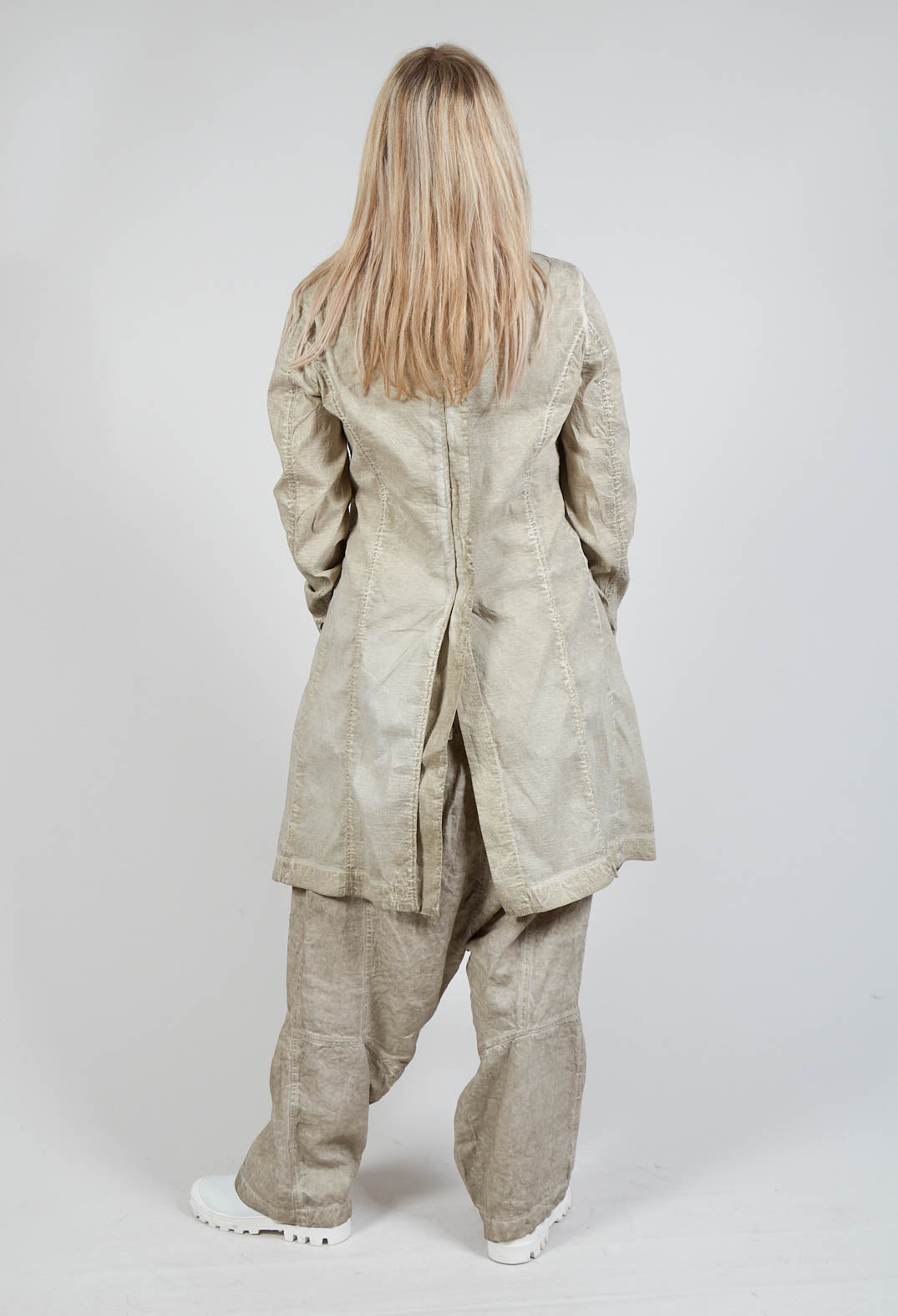 Half-Placket Coat in Straw Cloud