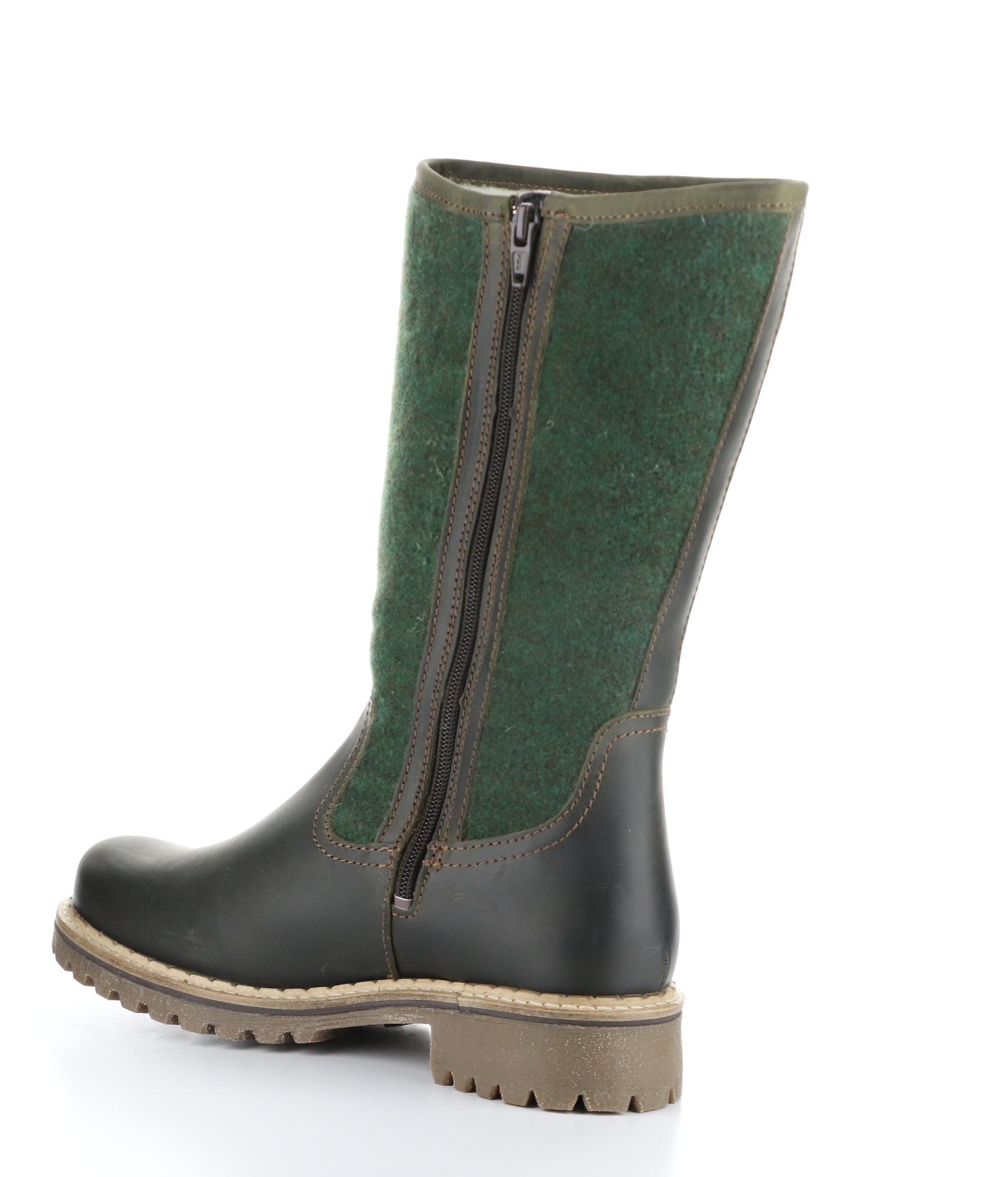 HANAH OLIVE Round Toe Boots