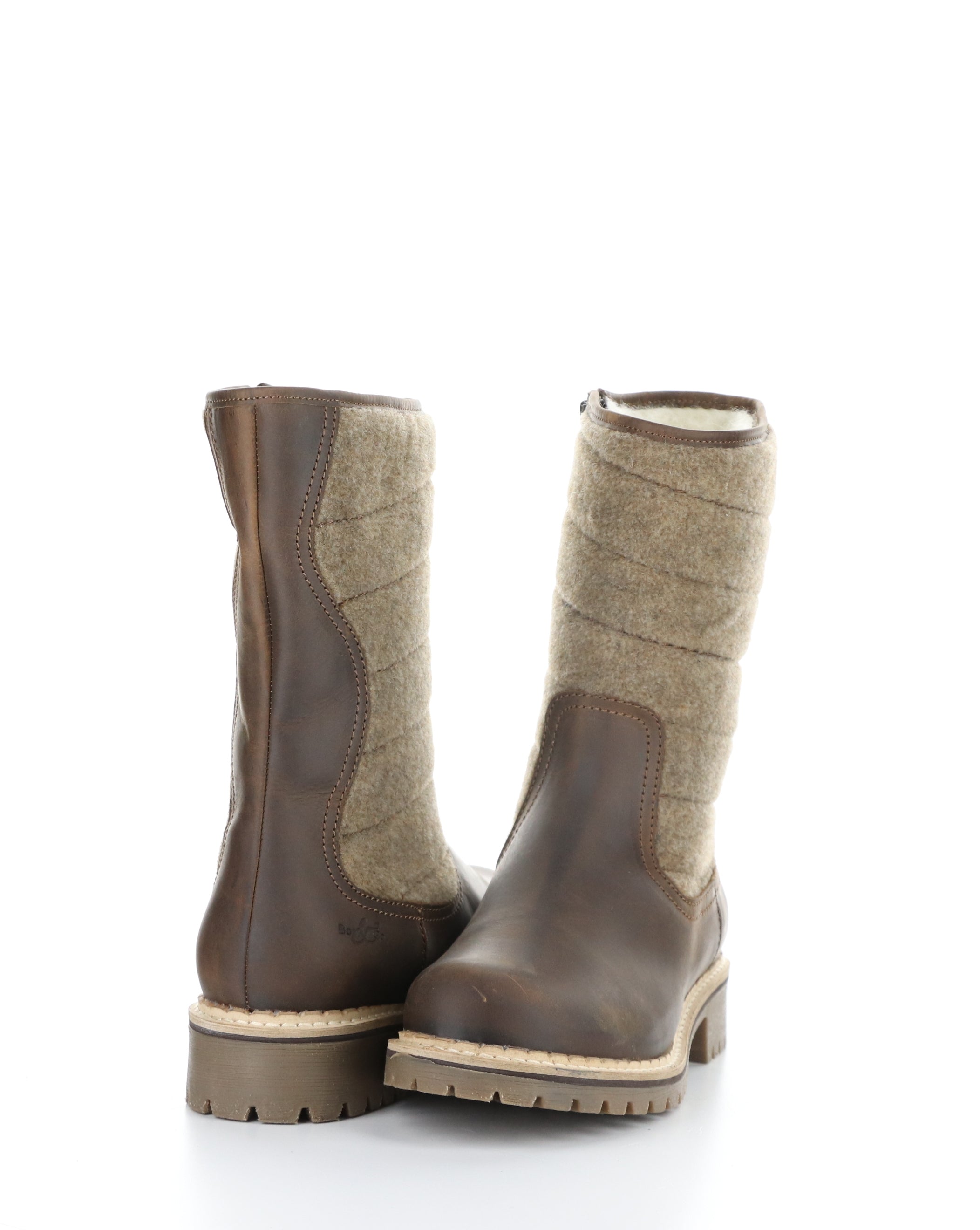 HARLYN CAMEL/BEIGE Round Toe Boots