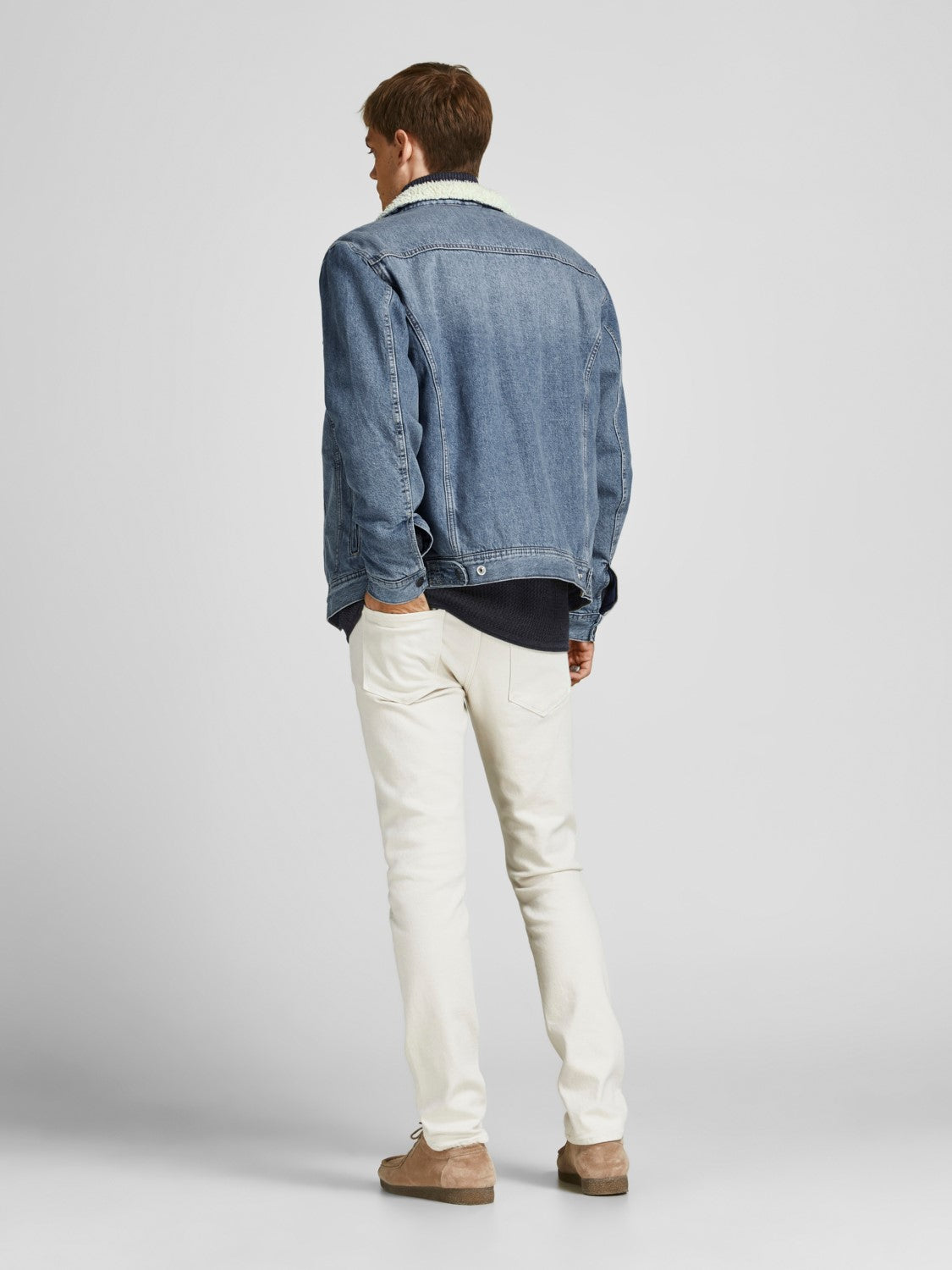 Jack & Jones Mens Fleece Body Lined Denim Jacket