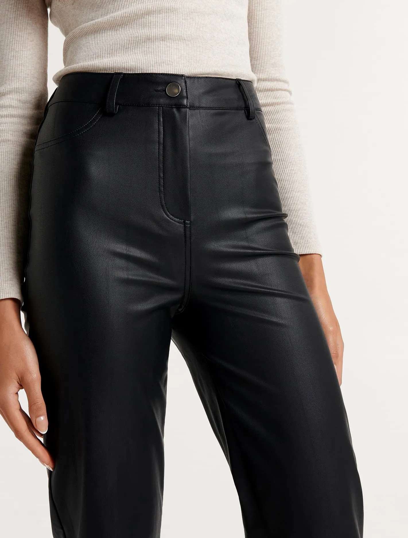 Juliet Vegan Leather Straight Leg Pants