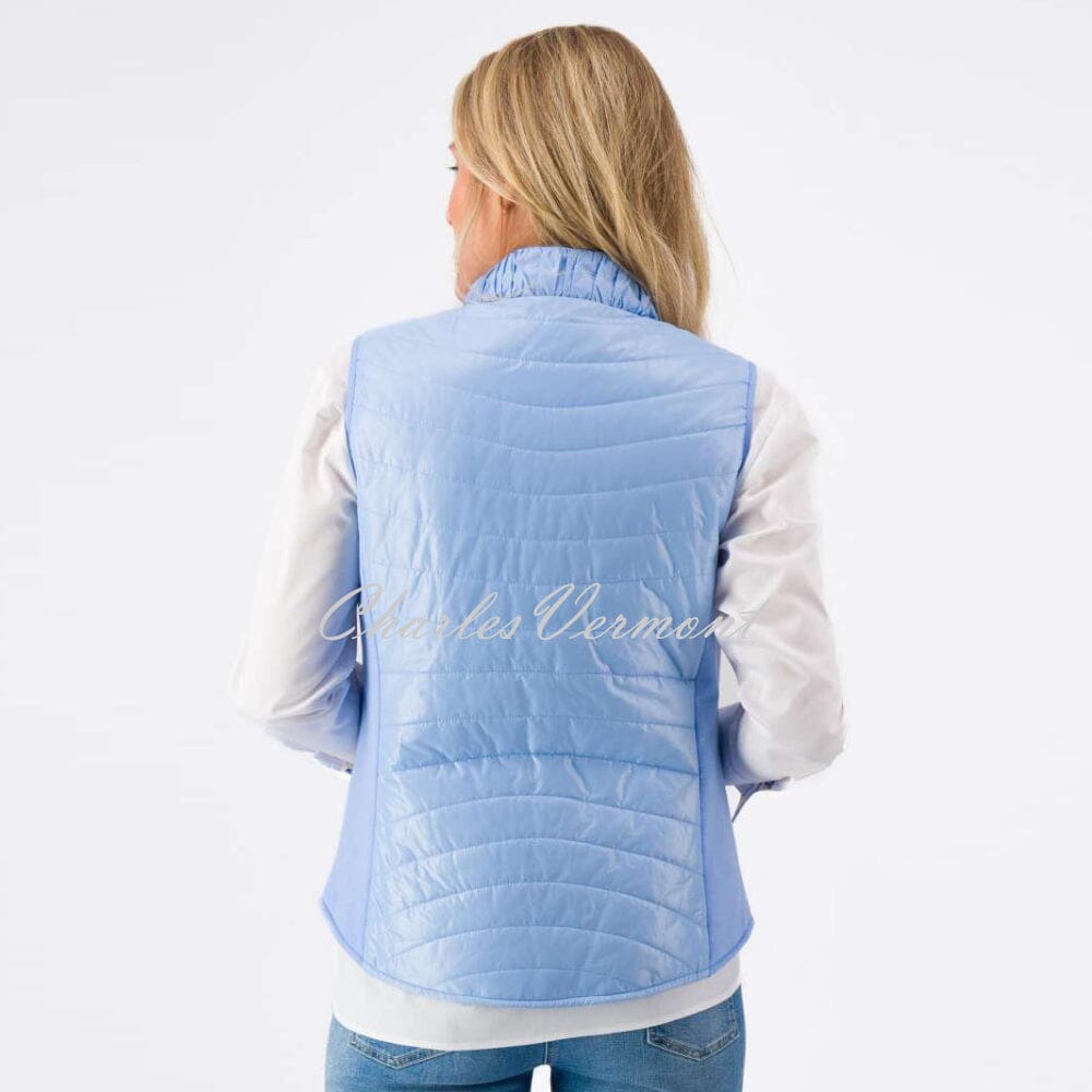 Just White Quilted Gilet with Rhinestone Detail- Style J3005