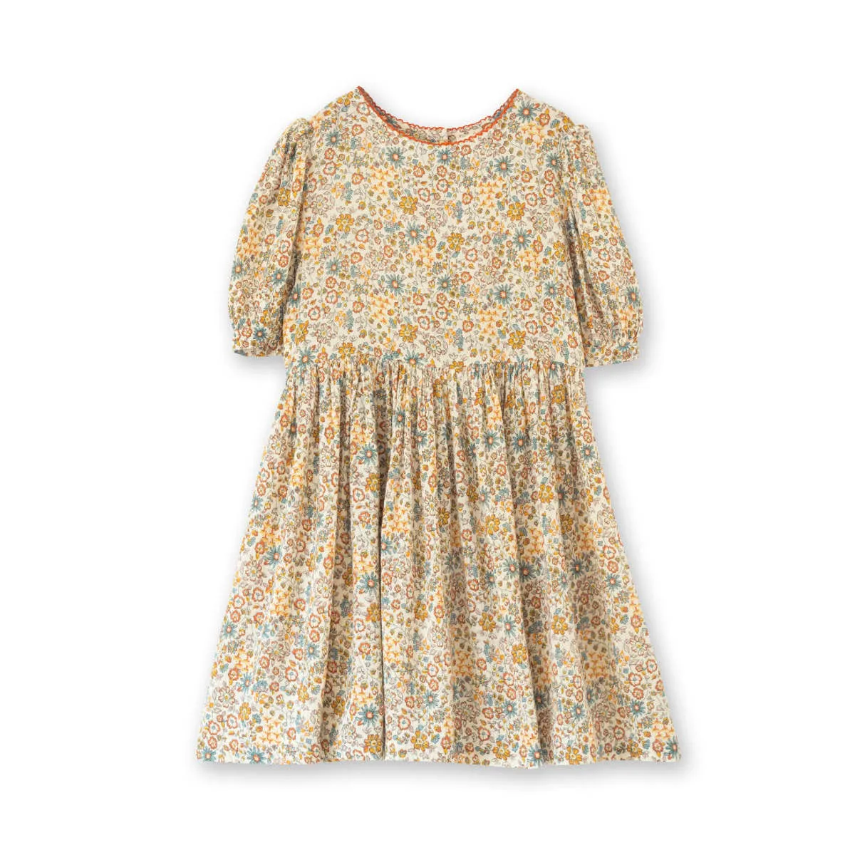 Kids Beet World Short Puff Sleeve Dress - Cottonfield Floral