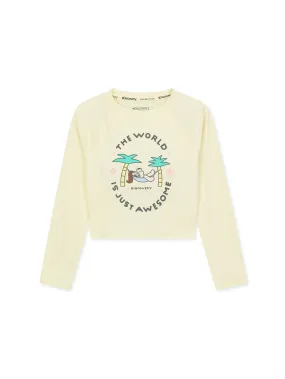 [KIDS] Girl`S Rashguard L.Cream