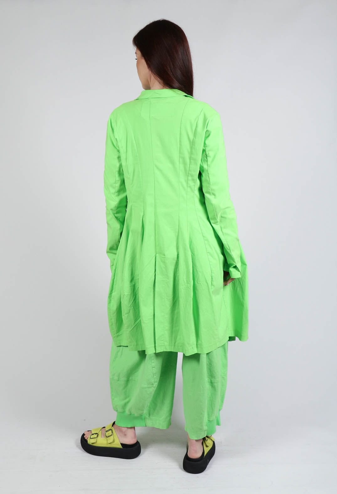 Lightweight Coat with Tulip Hem in Lime