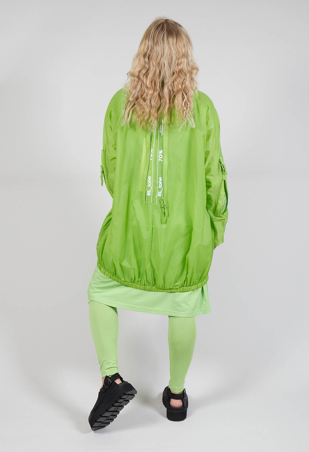 Lightweight Coat with Zip in Lime