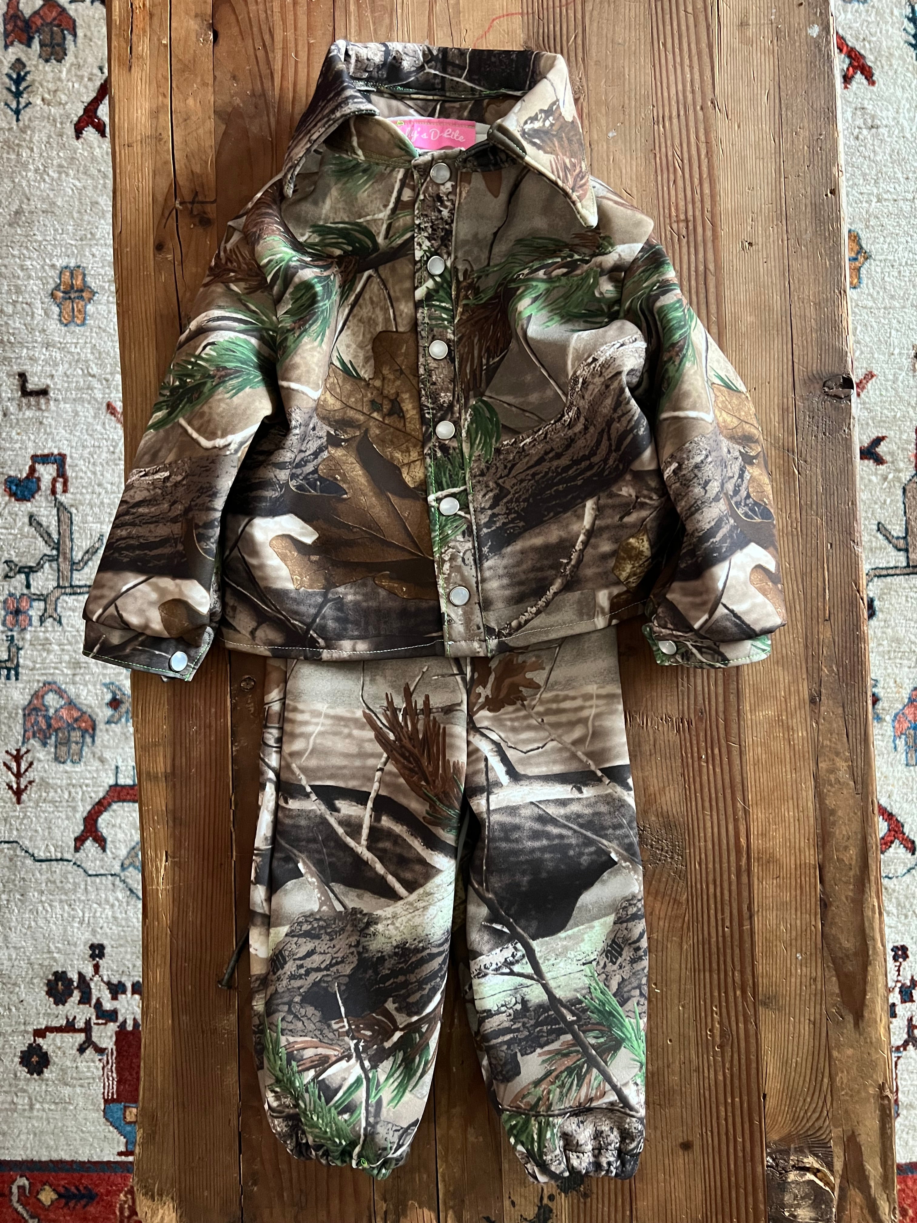 Little Darlin’ Pearl Snap Camo Suit Set