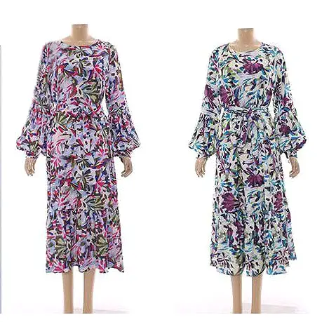 Maxi Long Sleeve Print Summer Dress