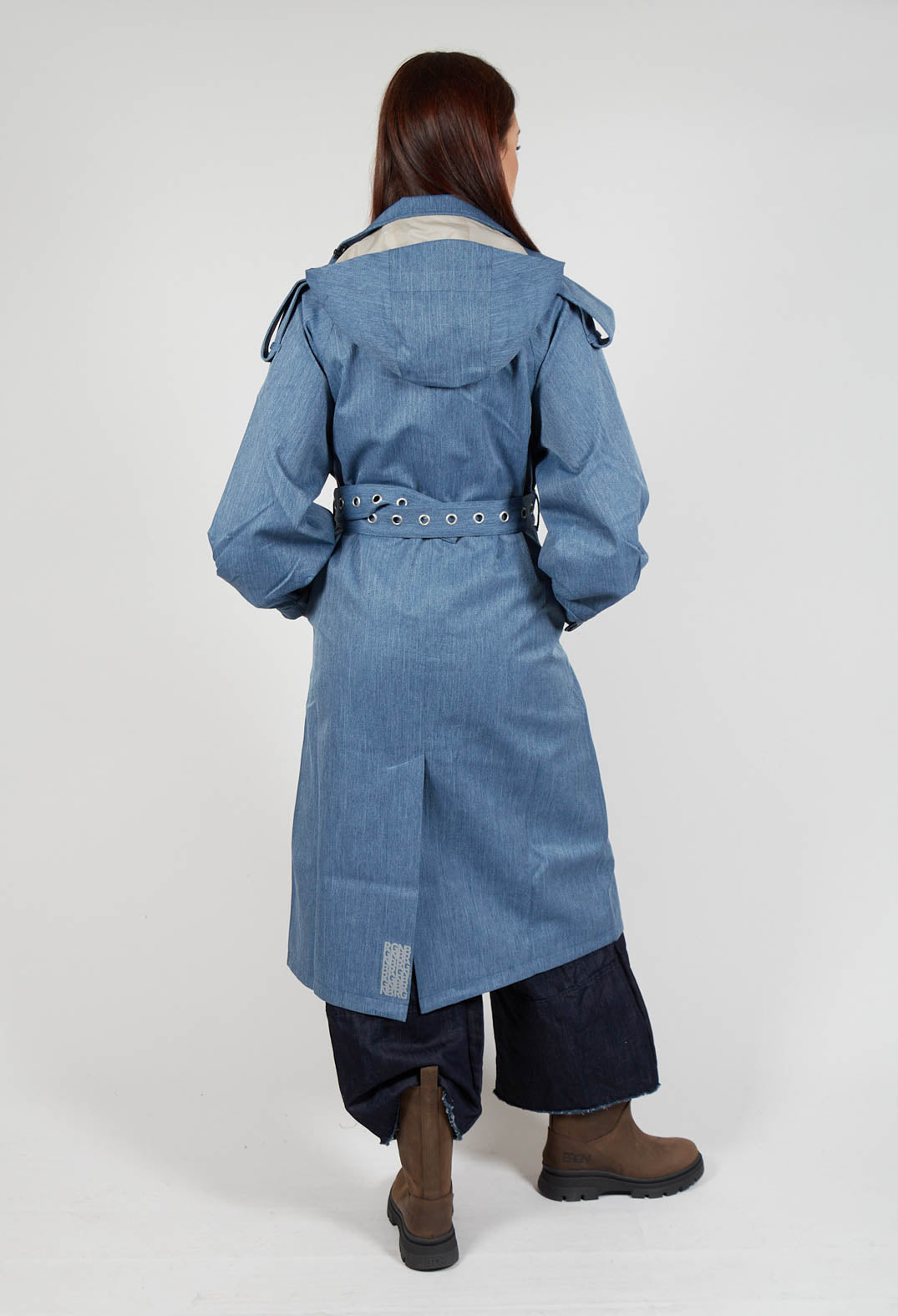 Maxi Trench Coat in Blue