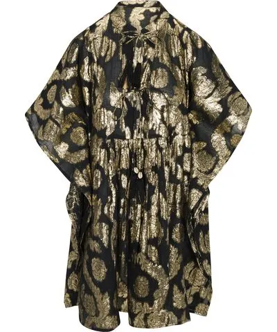 Meghan Fabulous Women's Gold / Black # Palm Springs Caftan Tunic Dress