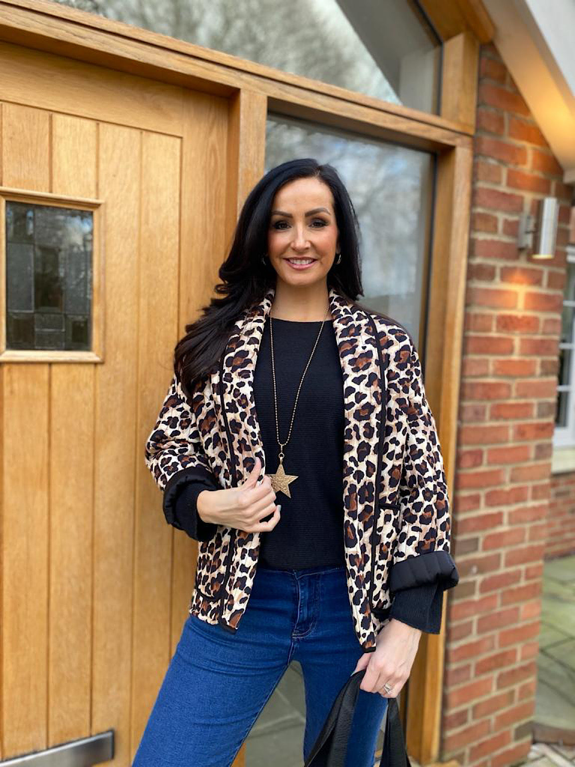 Natural Leopard Quilted Jacket Melanie