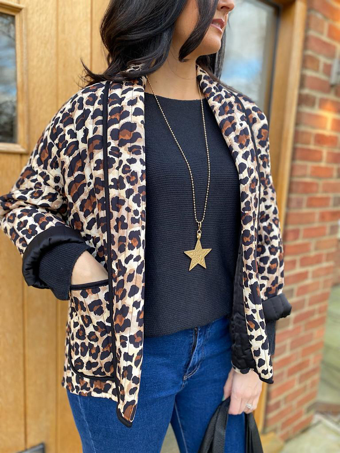 Natural Leopard Quilted Jacket Melanie