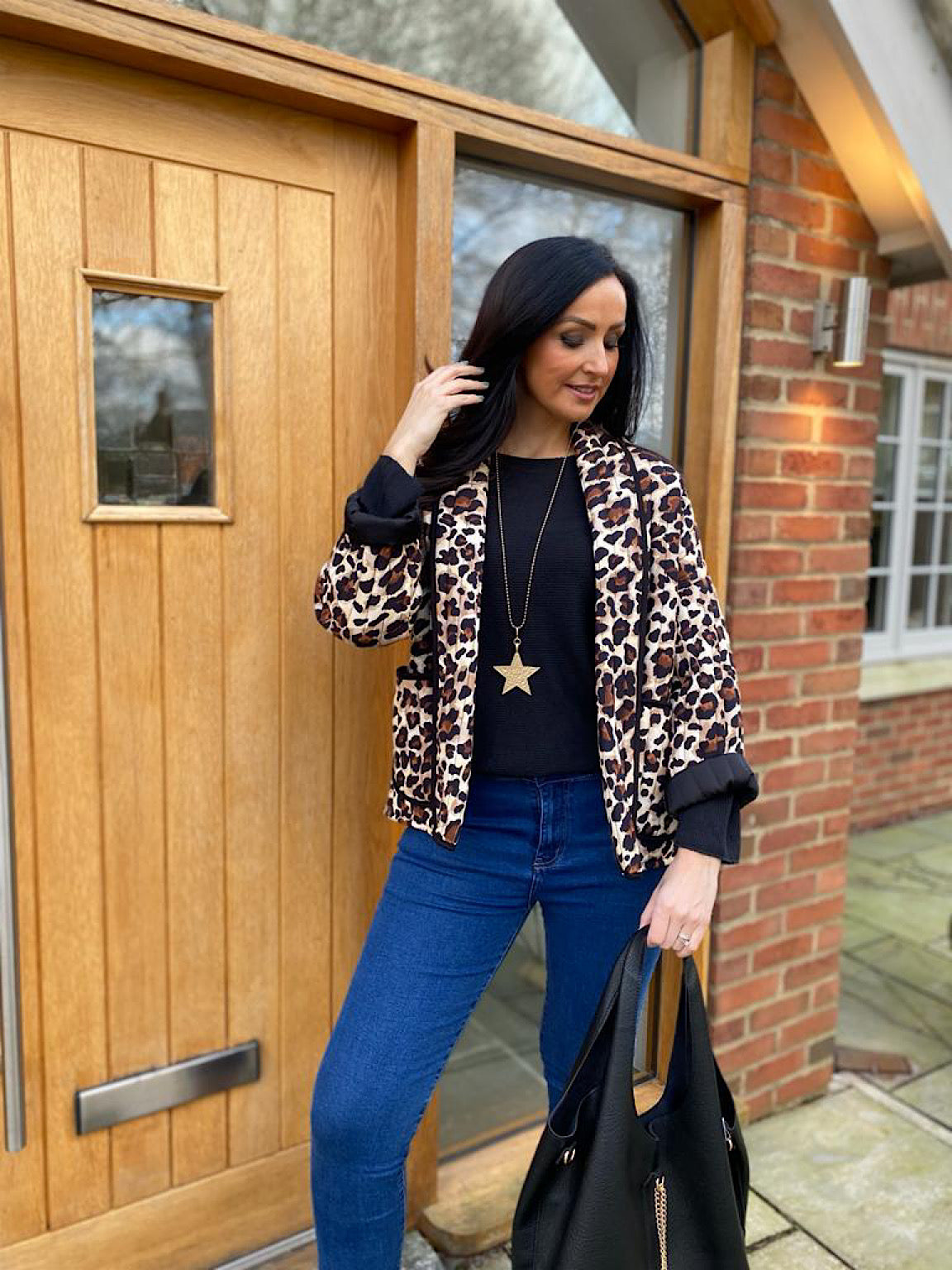 Natural Leopard Quilted Jacket Melanie