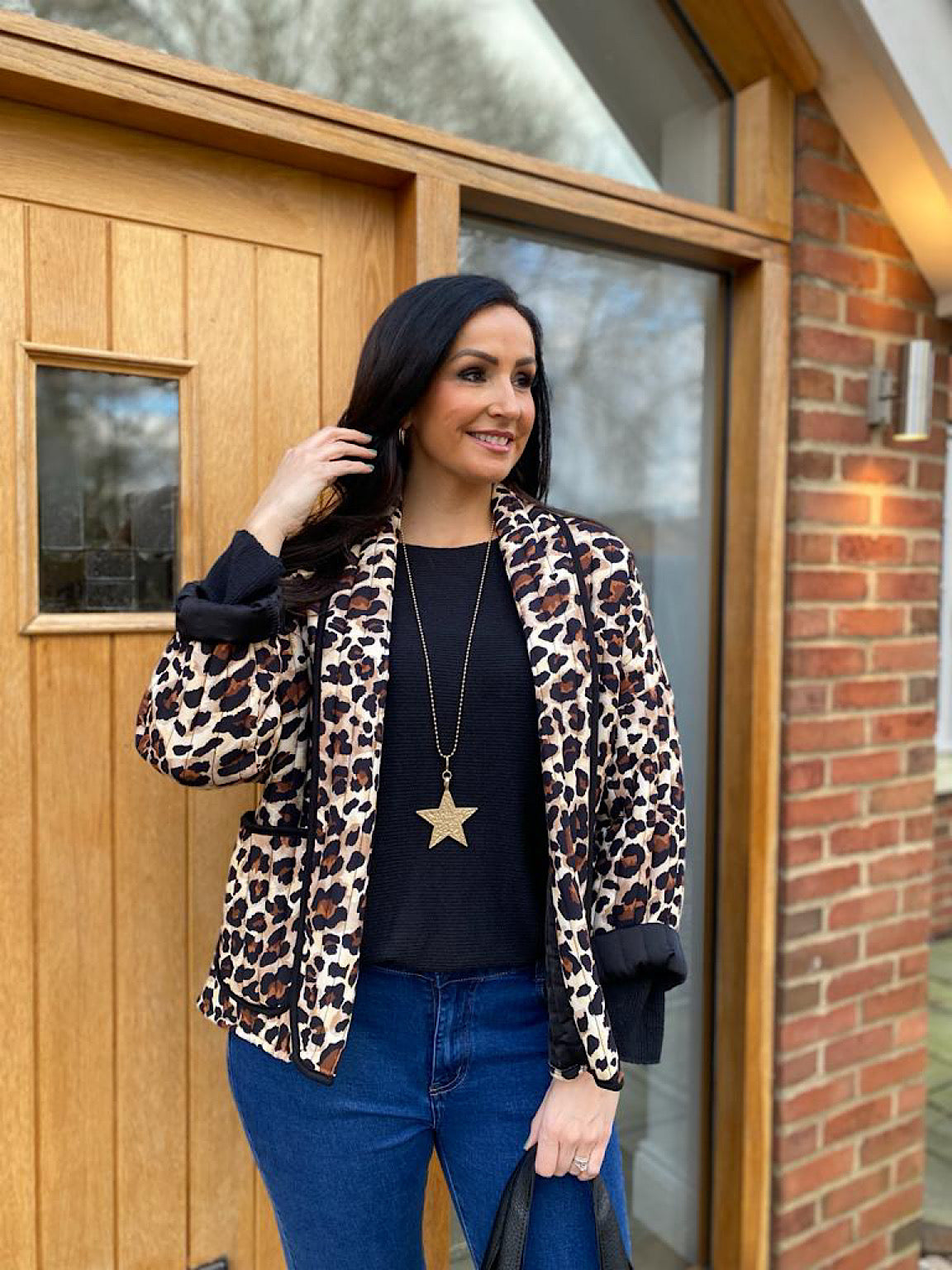 Natural Leopard Quilted Jacket Melanie