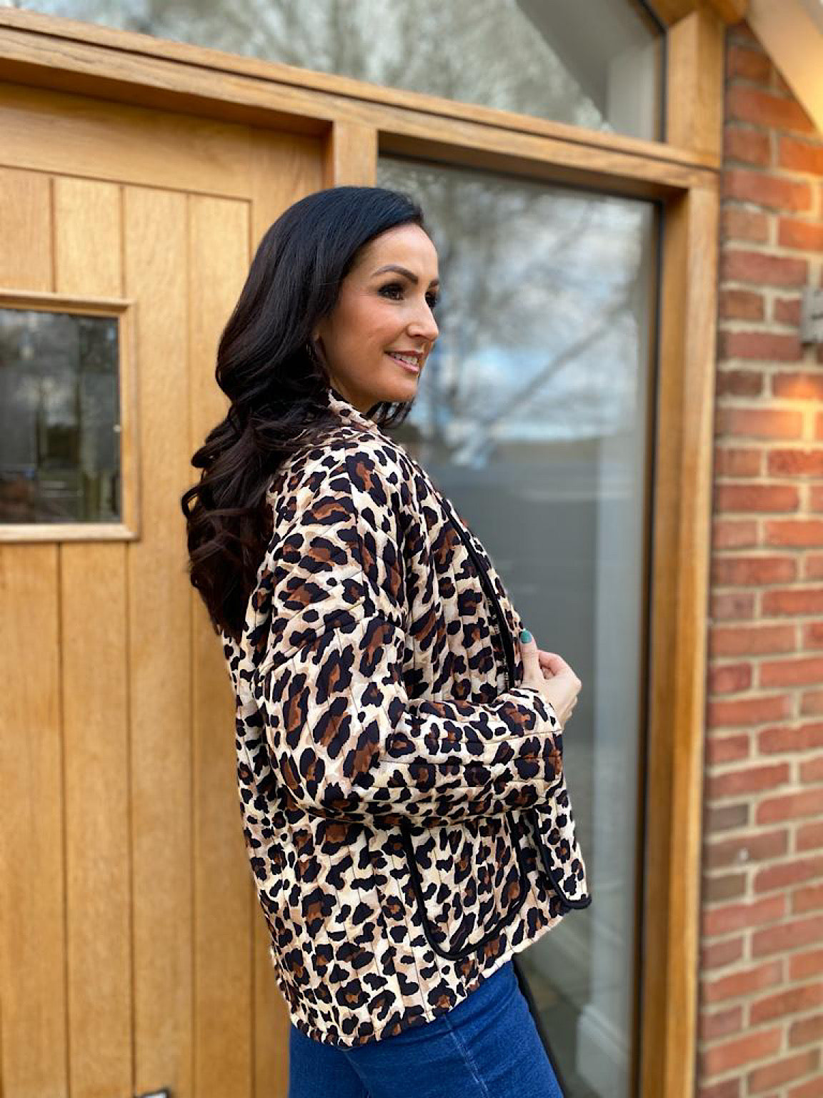 Natural Leopard Quilted Jacket Melanie