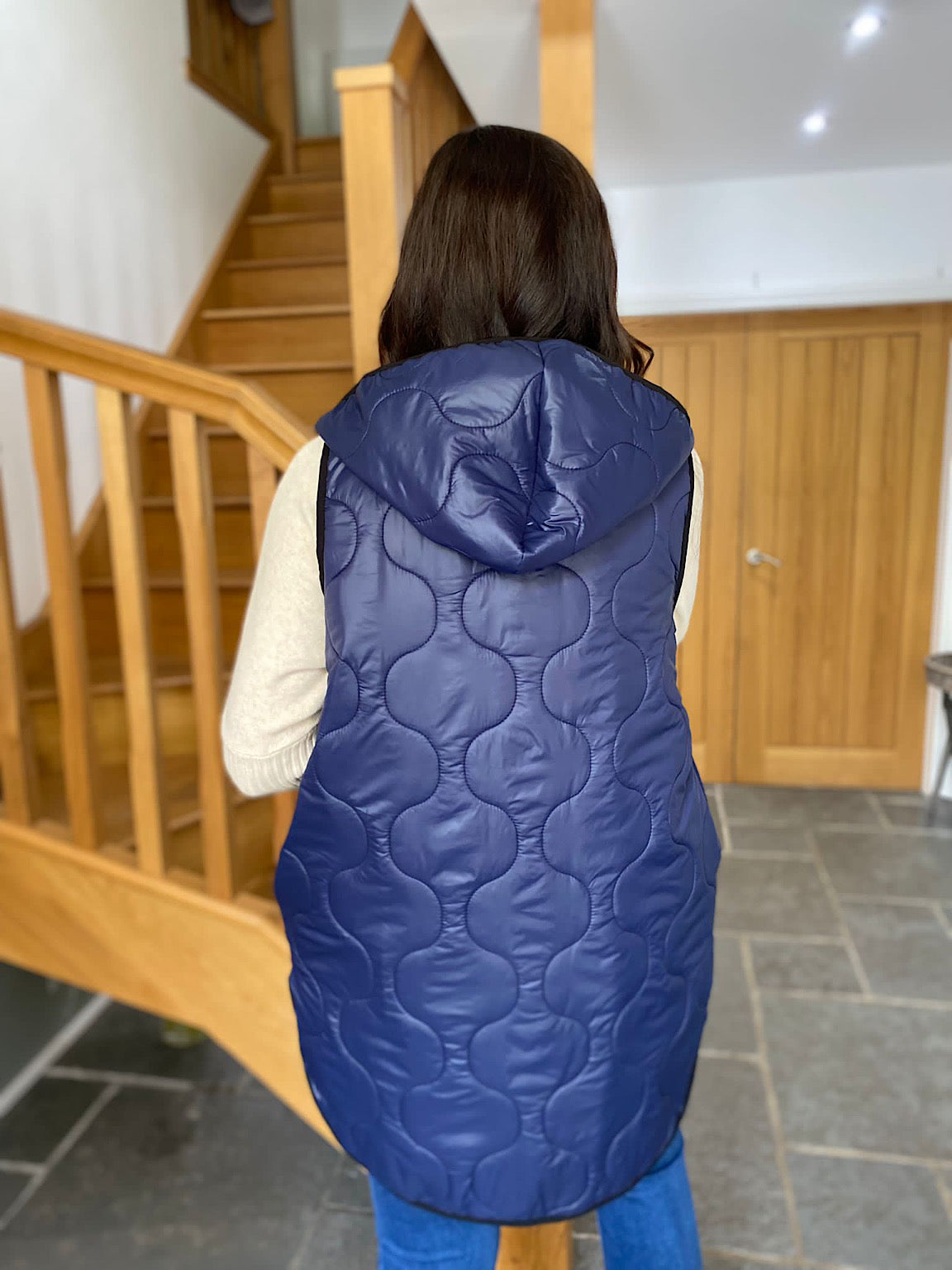 Navy Quilted Gilet Lucy