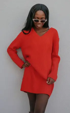 pass me by sweater dress - red