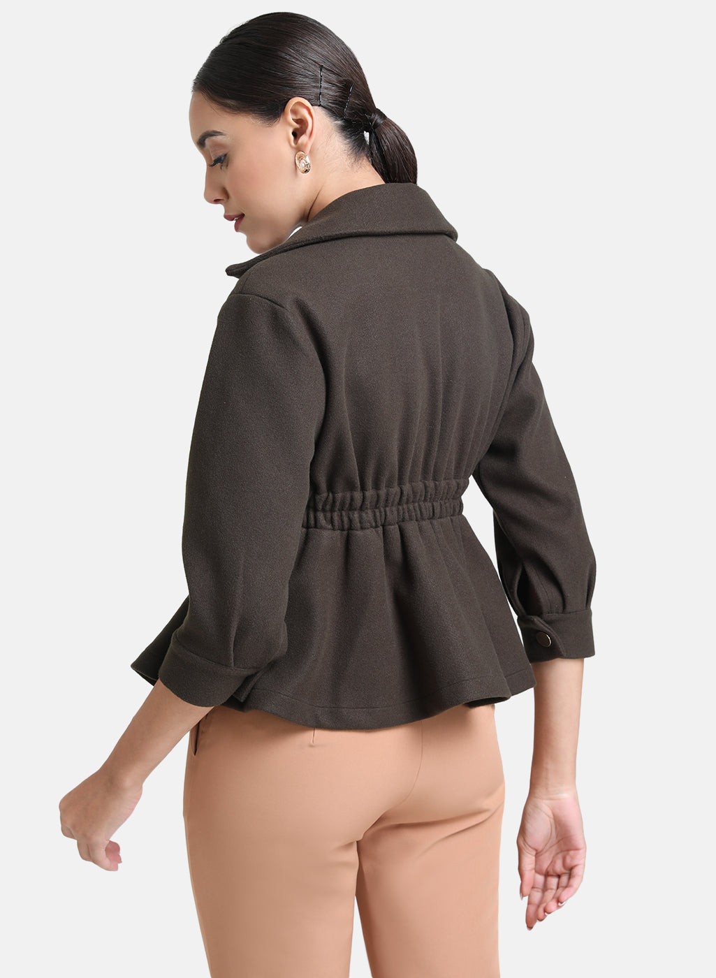 Peplum Jacket With Elasticated Waist