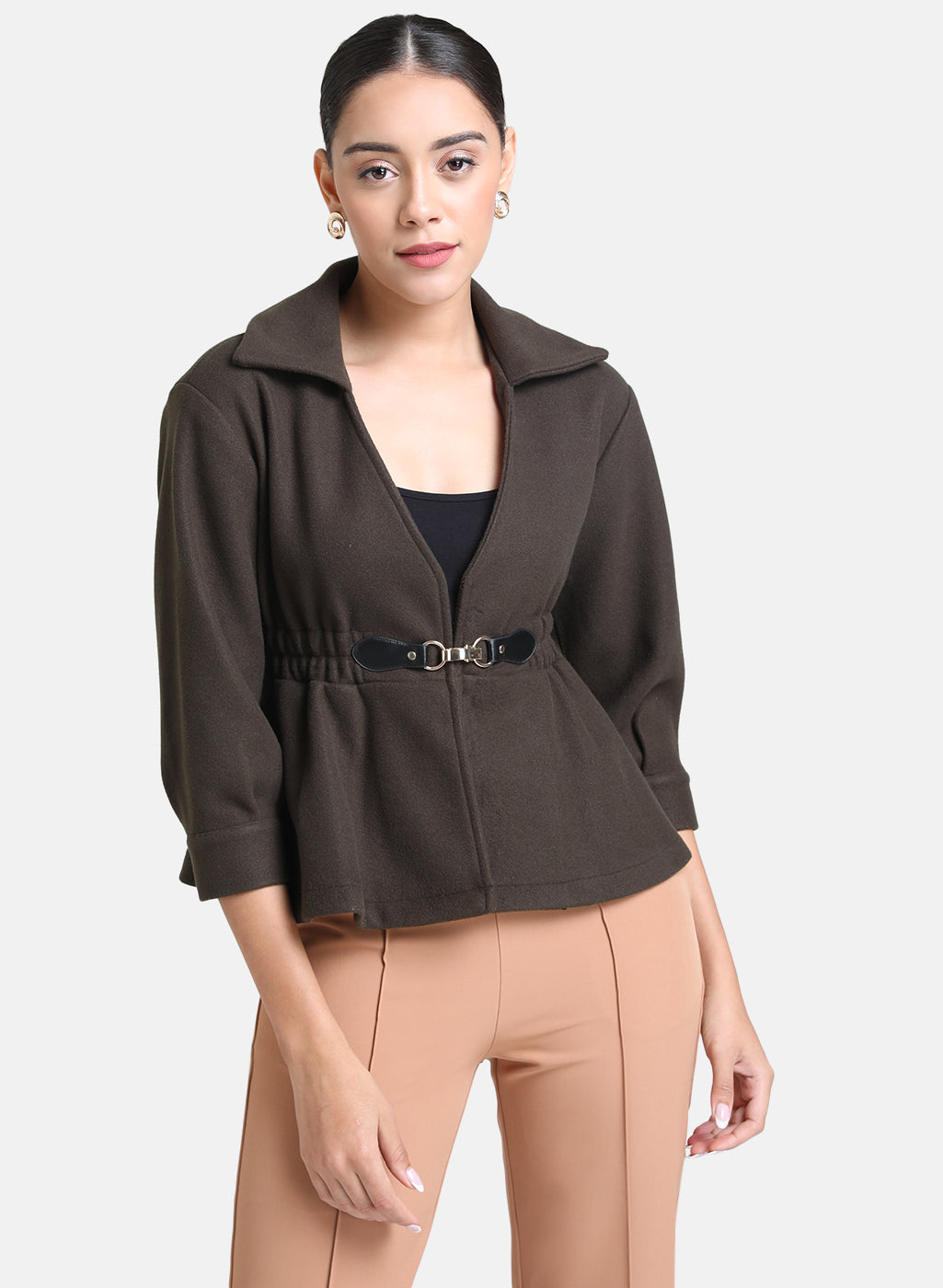 Peplum Jacket With Elasticated Waist