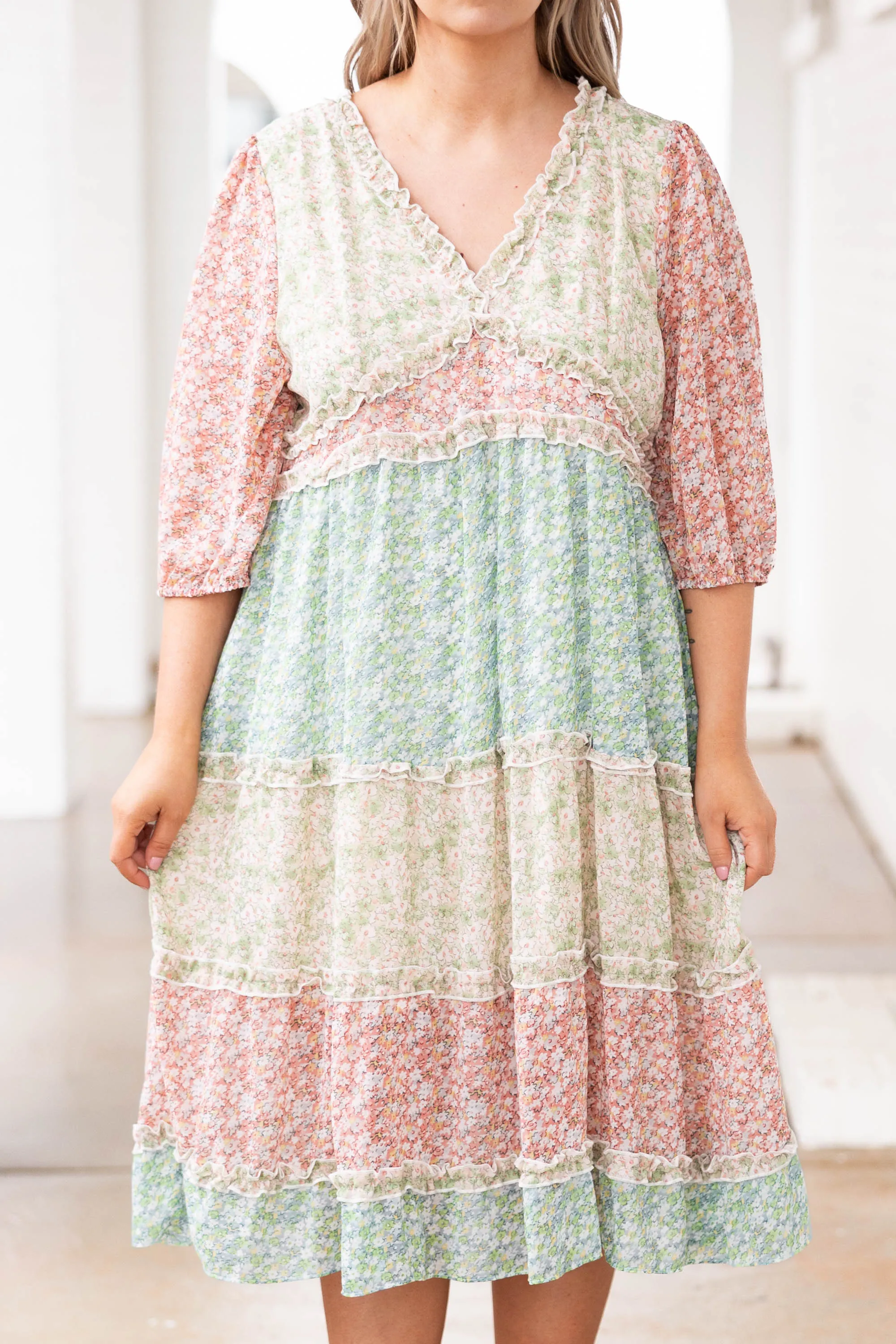 Perfect Gardens Dress, Pink Multi