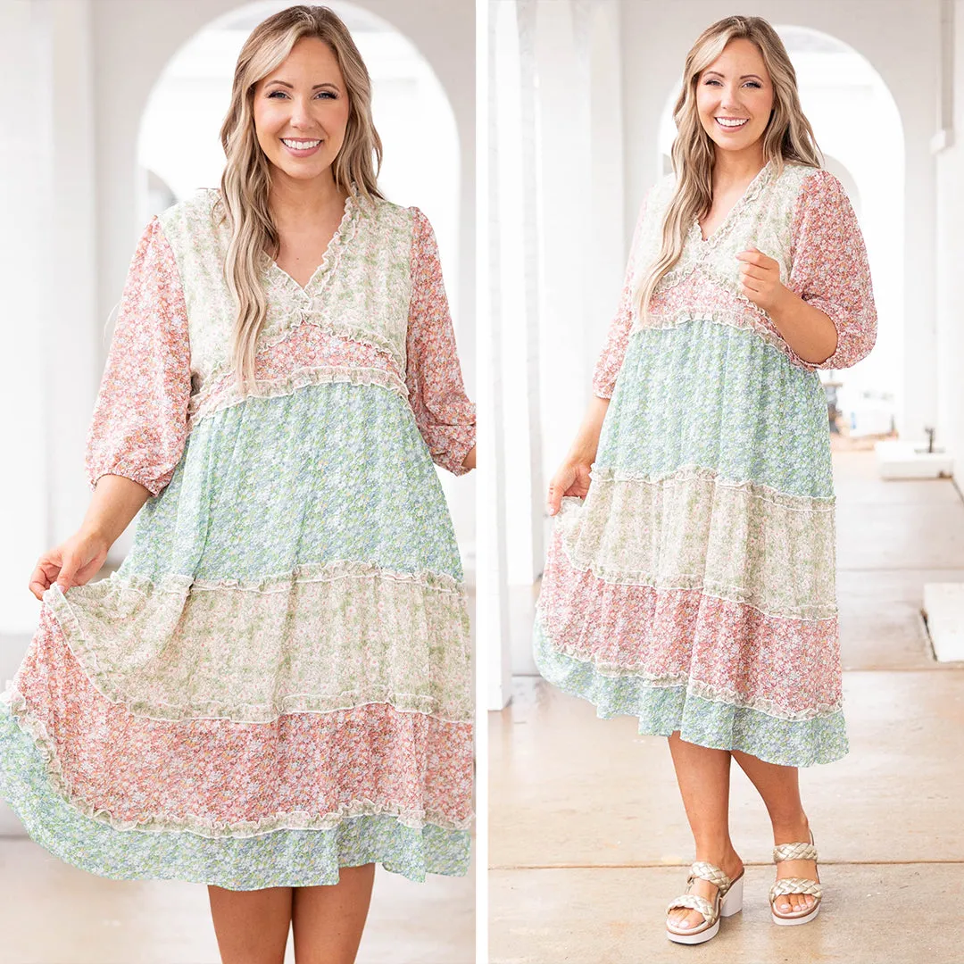 Perfect Gardens Dress, Pink Multi