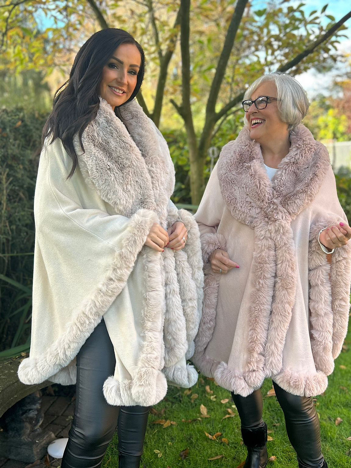 Pink Faux Fur Cape Freya